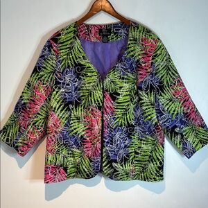 Trenz by Theresa Renz vibrant tropical jacket/blazer size 2X